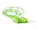 DROMEX EARPLUG REUSABLE CORDED FLUERESCENT GREEN [200]